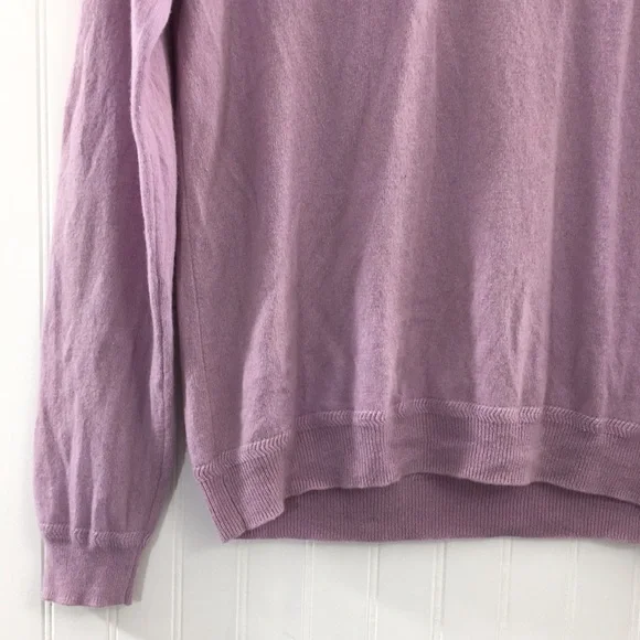 John W Nordstrom Lilac Purple Knit 100% Cashmere Sweater Mens XL V-Neck Pullover - Picture 3 of 13